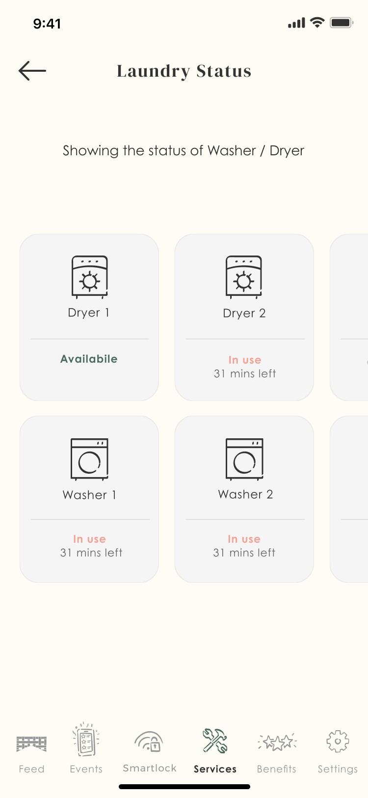 Laundry status · plain and quick